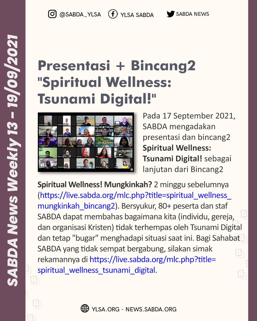 Spiritual Wellness: Tsunami Digital!